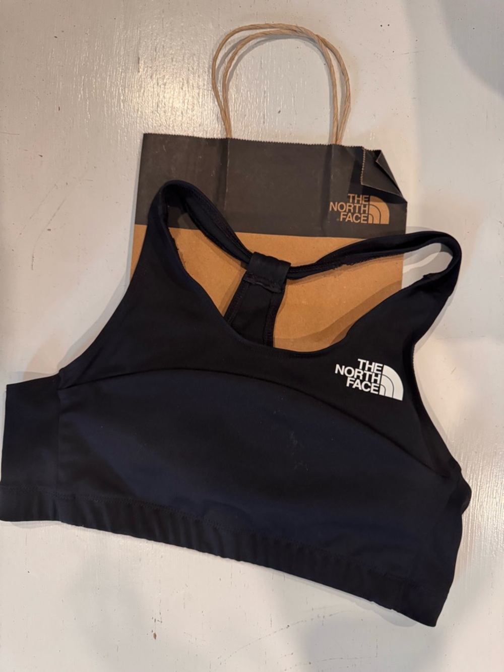 The North Face Black Racerback Sports Bra with Logo